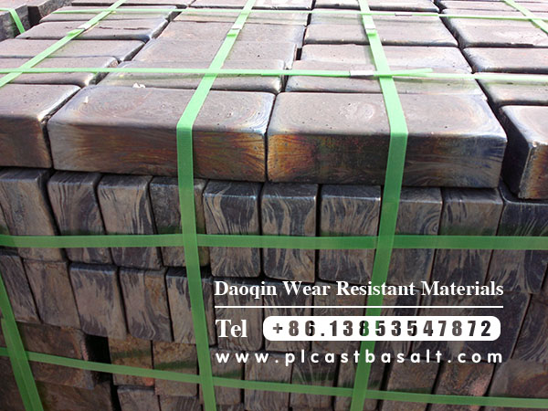 cast basalt tile in pallet packaging